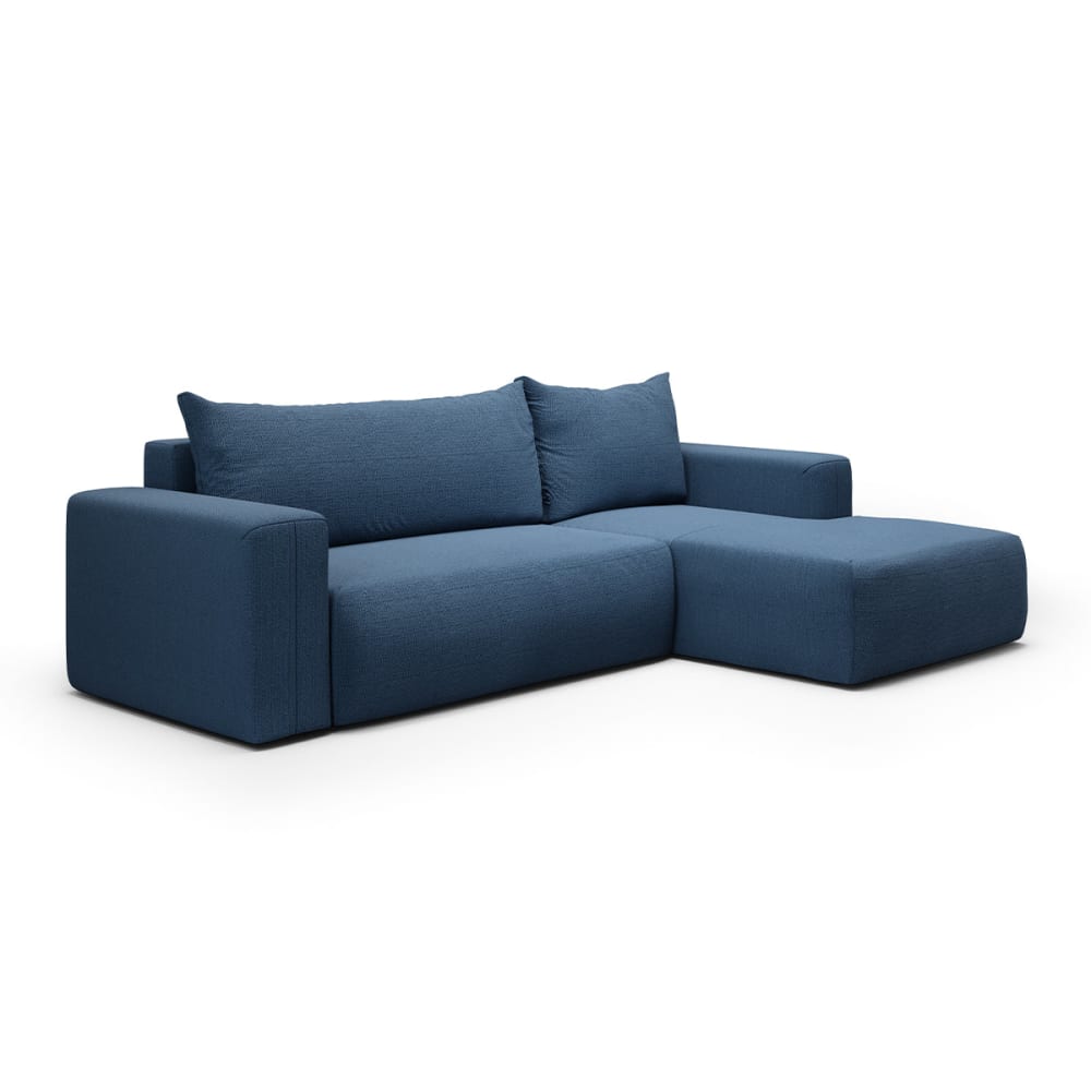 Canapé d'angle convertible droite bois de pin bleu - Maisons du Monde