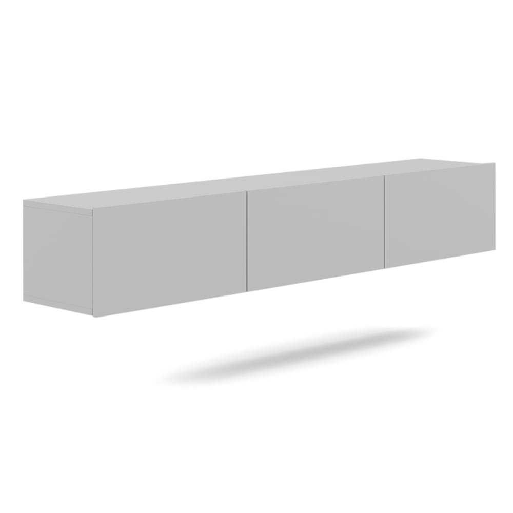 Meuble TV mural 3 portes 180 cm stratifiés blanc