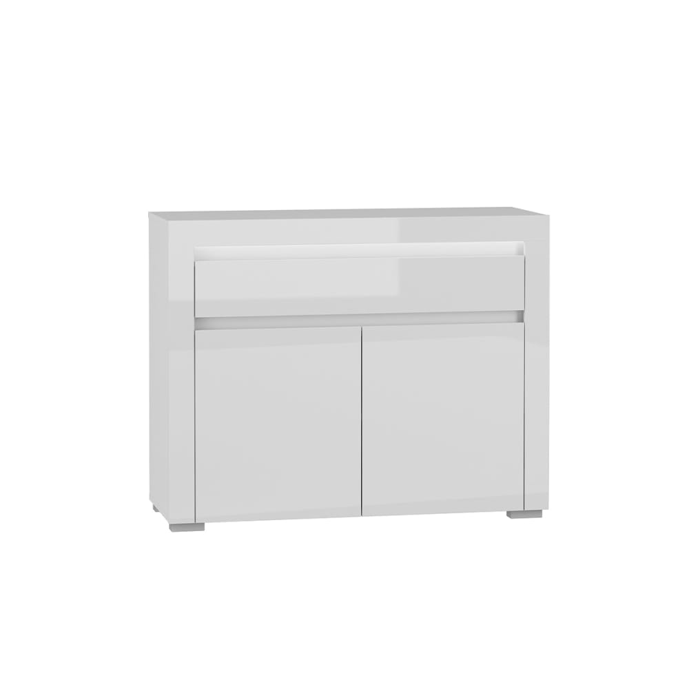 Petits meubles Sideboard 2 Türen 1 Schublade inkl Laminierte Platten Weiß Weiß Spanplatte
