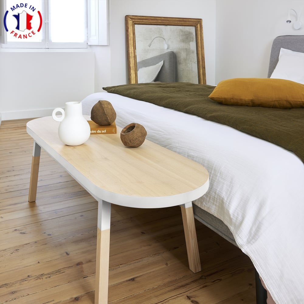 Bout de lit banc 140 cm, 100% frêne massif - Maisons du Monde