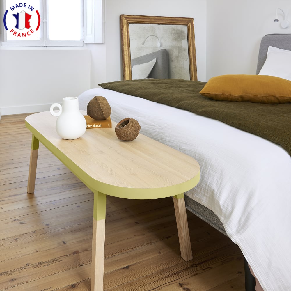 Bout de lit banc 140 cm, 100% frêne massif - Maisons du Monde