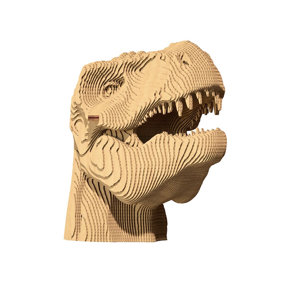 Cartonic Puzzle 3d t-rex en carton naturel style contemporain Marron Carton - 21x16x10cm
