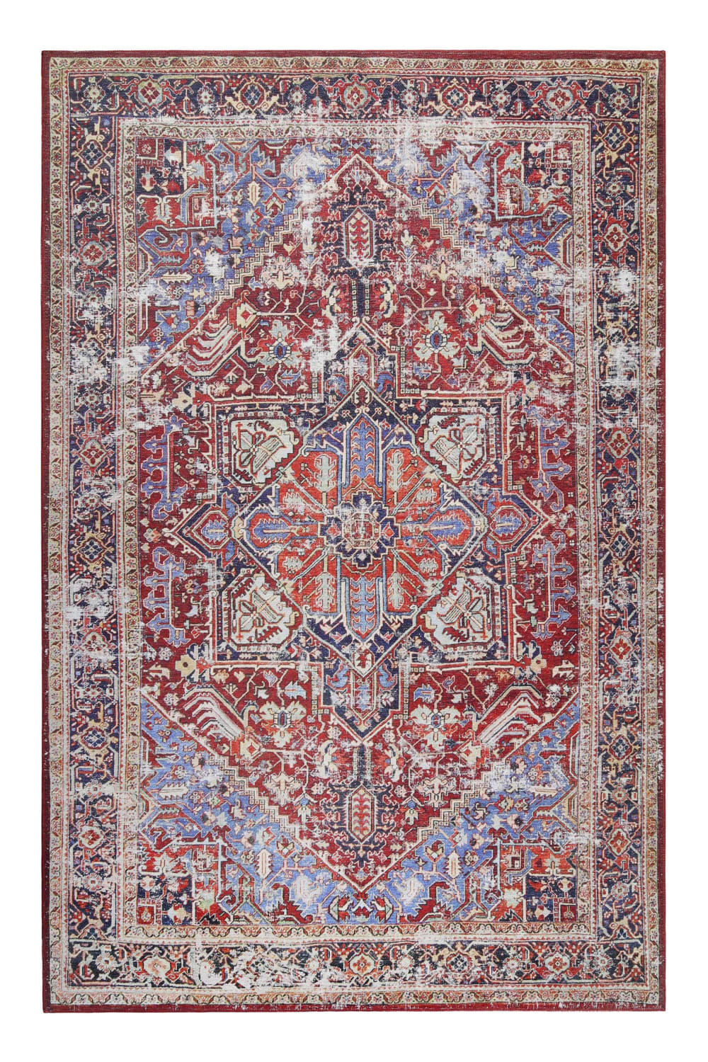 Tapis velours ras look - multicolore