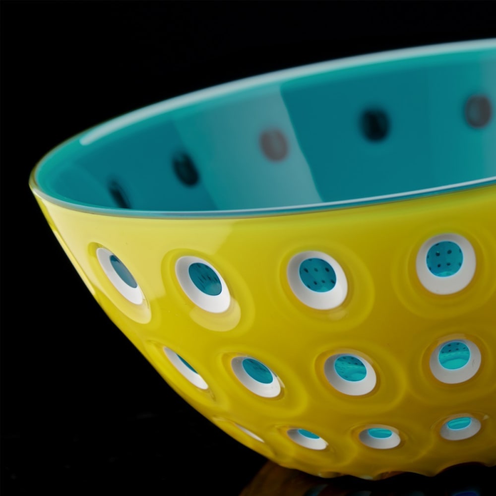 Saladier en acrylique jaune et bleu 25 cm - Maisons du Monde