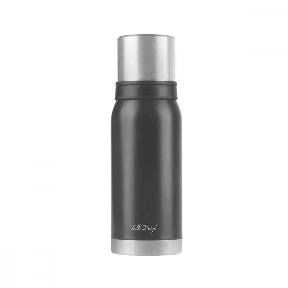 Gourde isotherme et 2 gobelets 1 l en inox noir