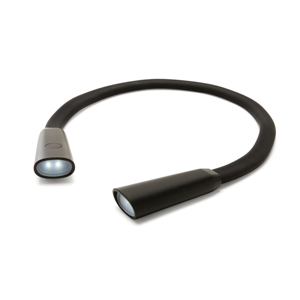 Kikkerland Lampe de lecture main libre en plastique noir style contemporain Noir Pvc - Poly Chlorure De Vinyle - 63x1x2cm