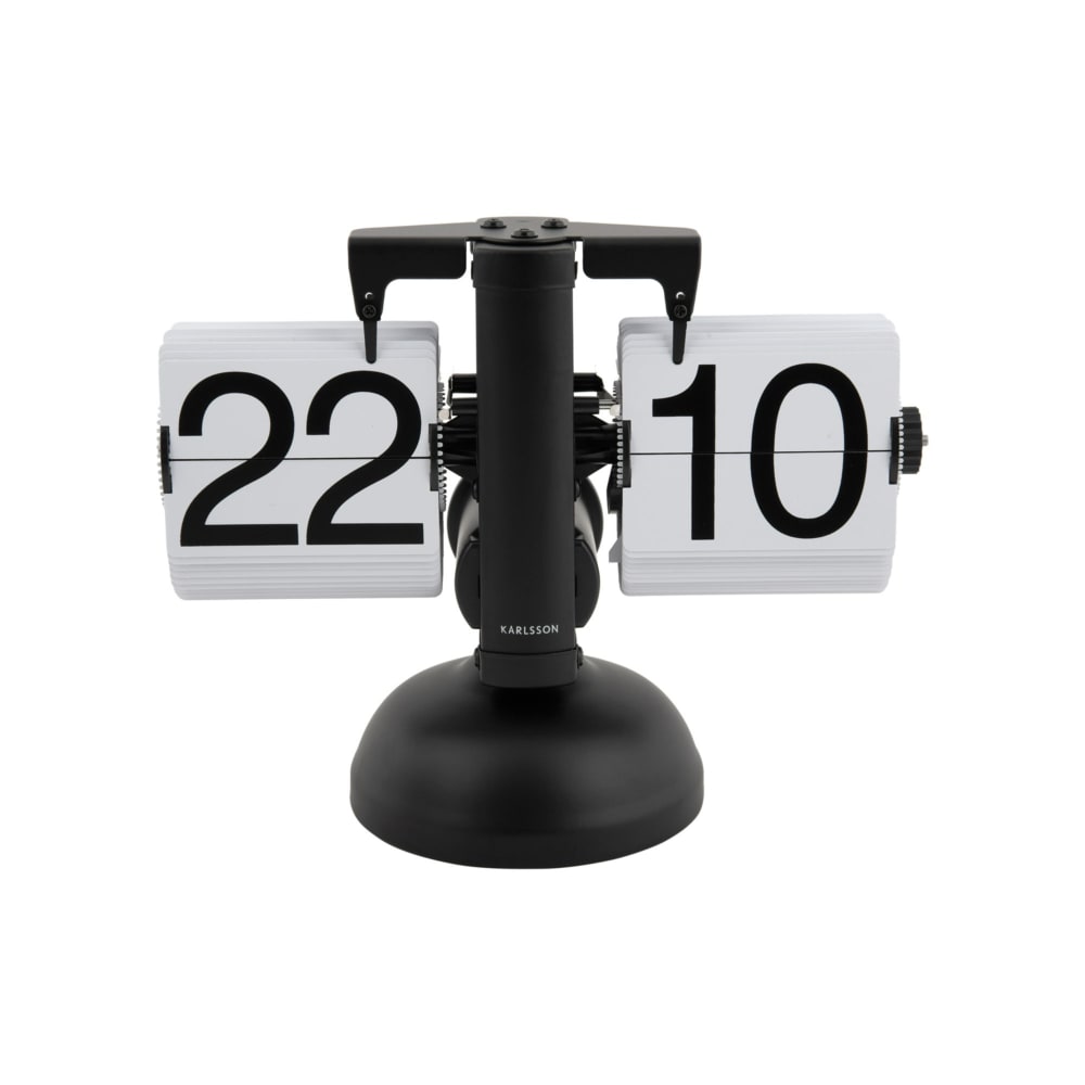 Horloge de table acier blanc 9.5x21x16.5cm - Maisons du Monde