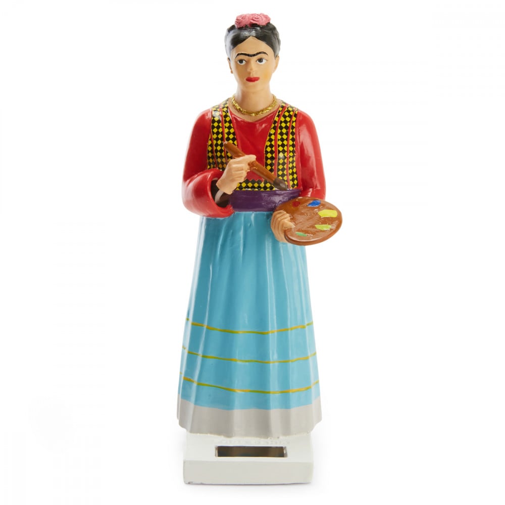 Kikkerland Figurine solaire frida kahlo en résine multicolore style contemporain