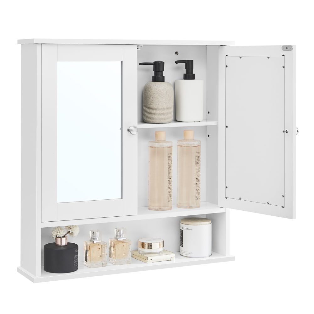 Armoire murale salle de bain avec 2 portes effet bois blanc - Maisons du Monde