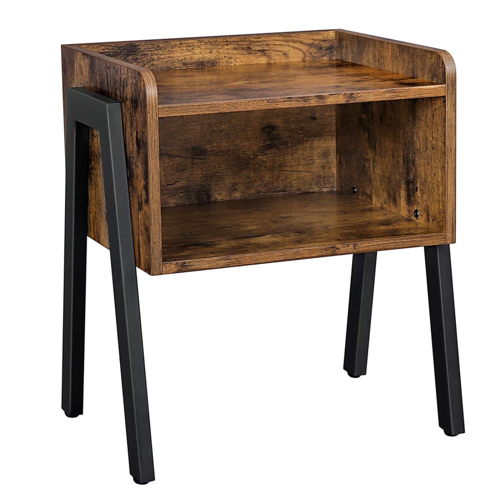 VASAGLE Table de chevet empilable avec compartiment de rangement ouvert marron style industriel - Panneau De Particules
