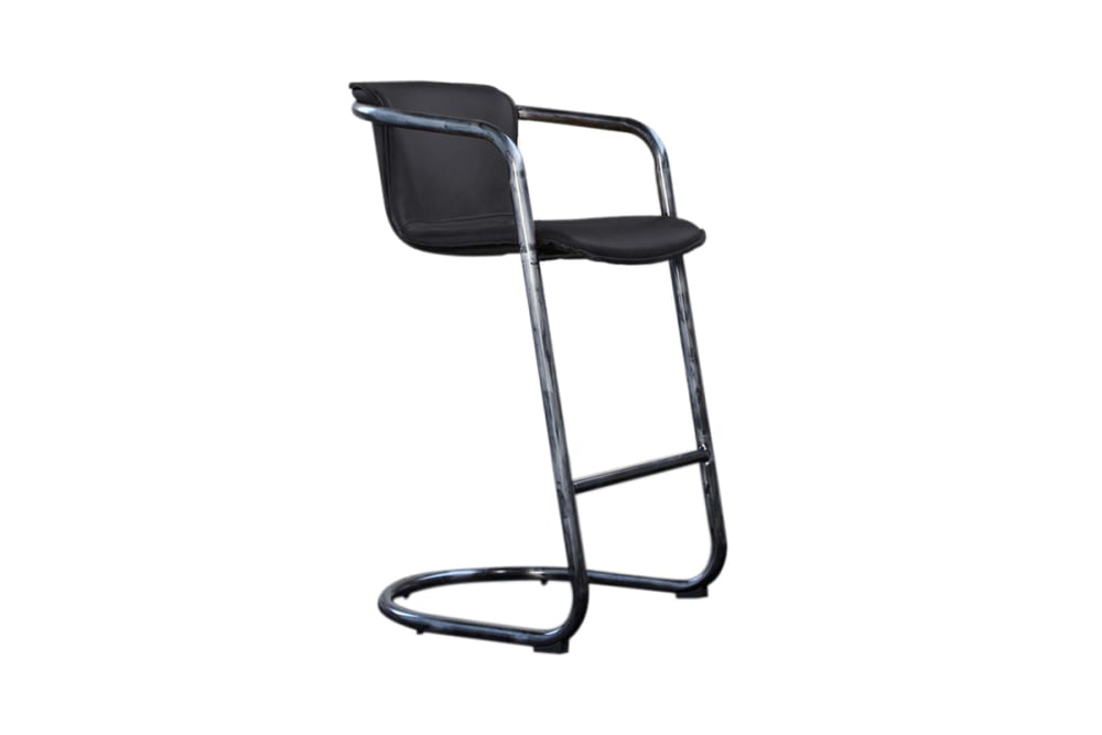 KAWOLA Barhocker aus Leder, schwarz style industrial - Leder