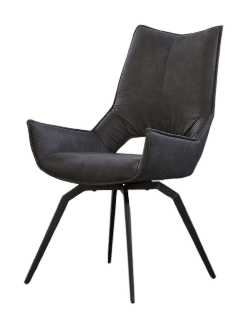 KAWOLA Esszimmerstuhl aus Webstoff, anthrazit style modern Grau