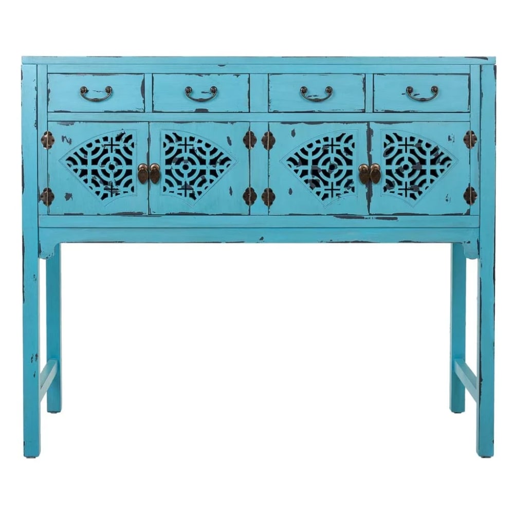 Console en bois bleu 120x40x102h - Maisons du Monde