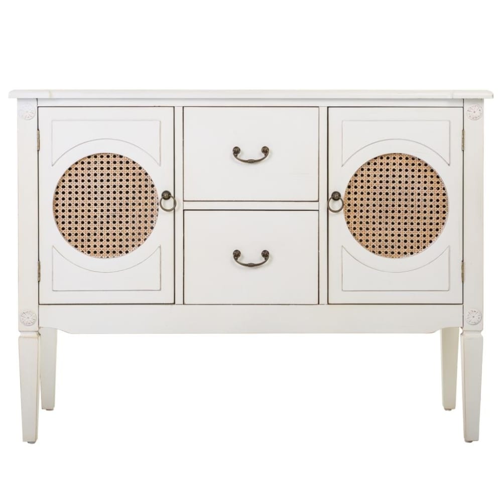 Console en bois avec grillages blancs 106x40x78h - Maisons du Monde
