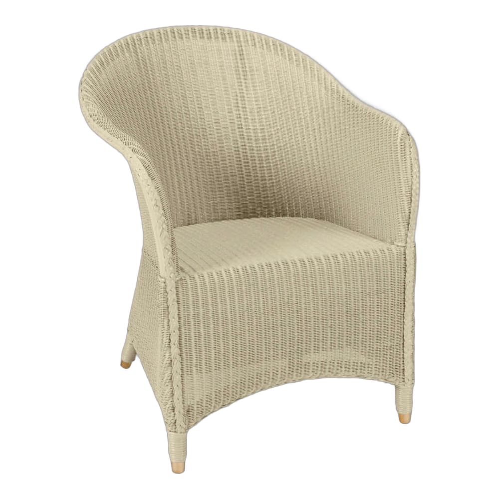 Kok Maison Fauteuil laqué mastic en lloyd loom style campagne Bleu Rotin - 59x88x58cm