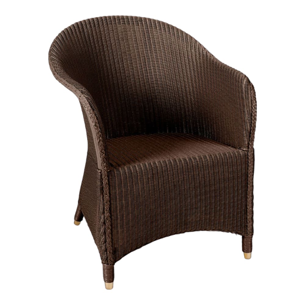 Kok Maison Fauteuil laqué chocolat en lloyd loom style campagne Marron Rotin - 59x88x58cm