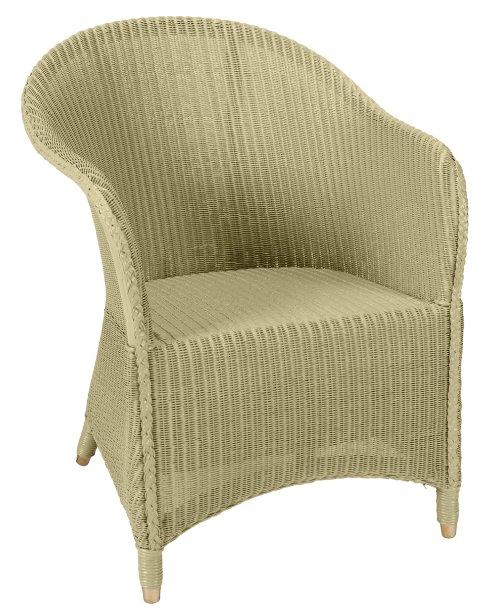 Fauteuil laqué en lloyd loom