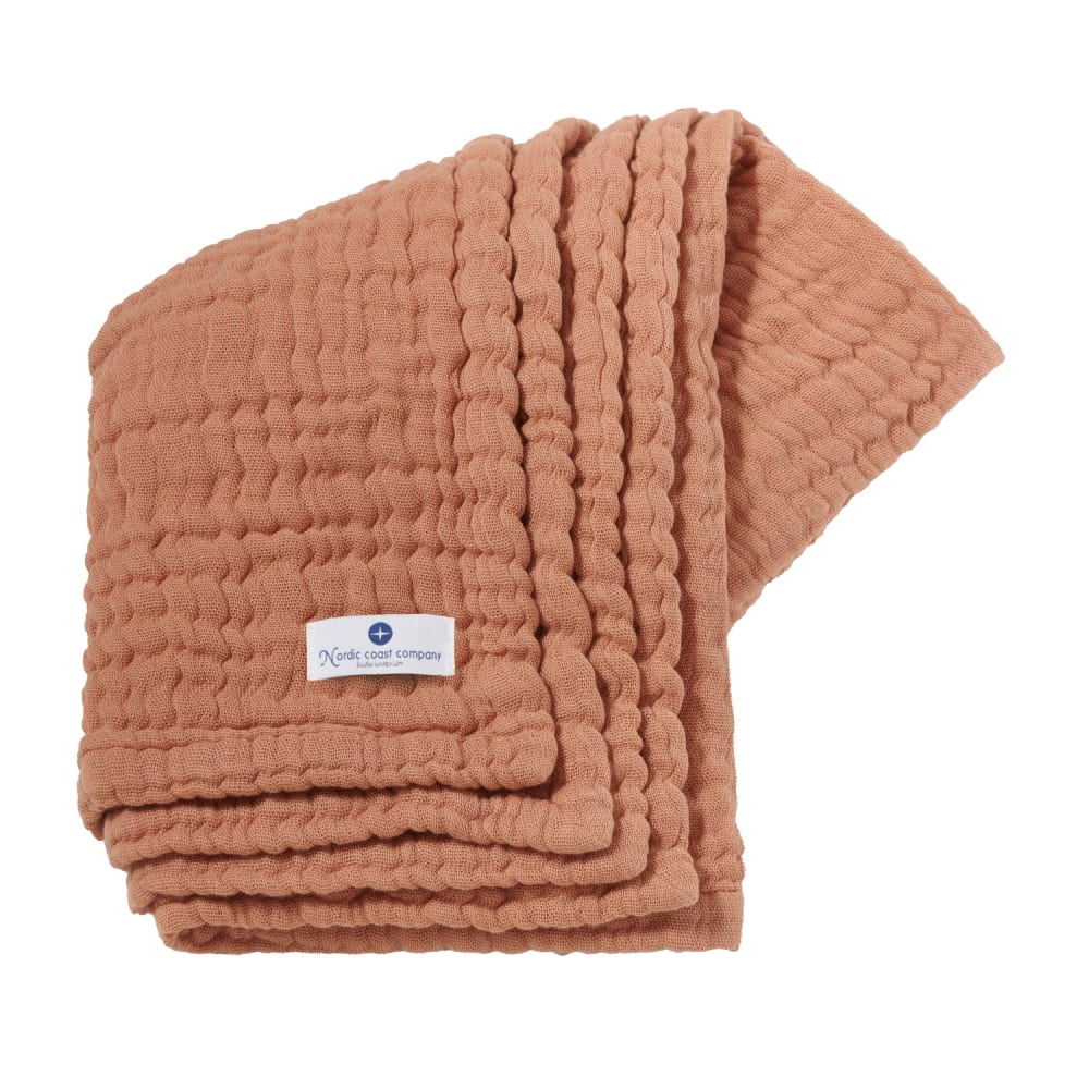 Nordic Coast - Couverture bébé coton– mousseline respirante caramel 80x80cm