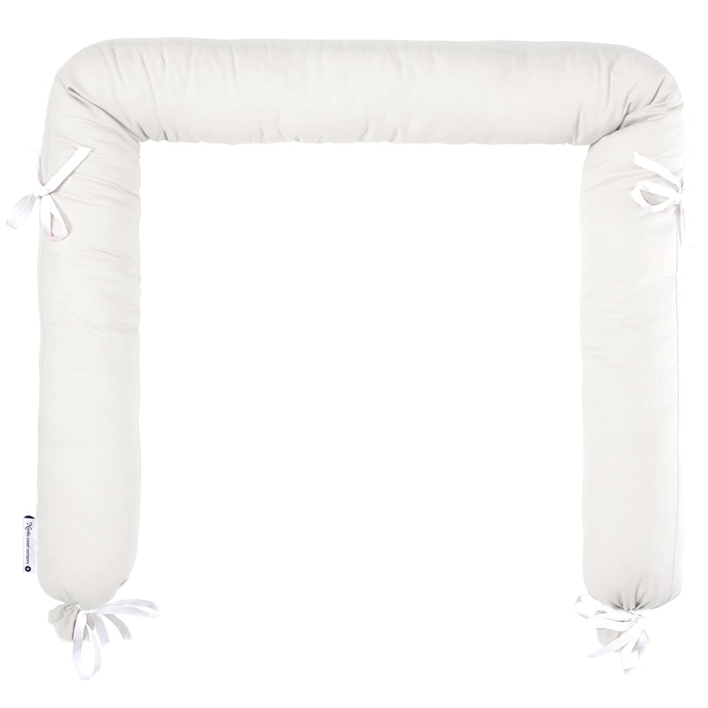 Tour de lit bébé rouleau en coton ivoire – à fixer,  180 cm