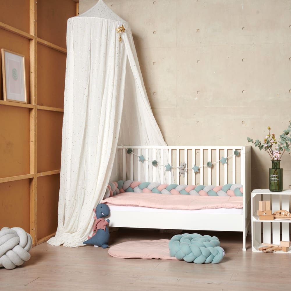 Guirlande murale & mobile hippopotame, coton mint et gris 150 cm - Maisons du Monde