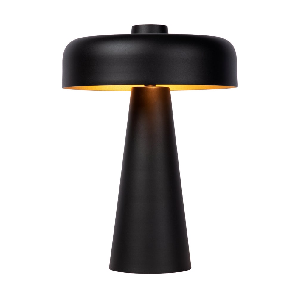 Lampe de table en métal, noir, en forme de champignon, 30 x 30 x 40 cm