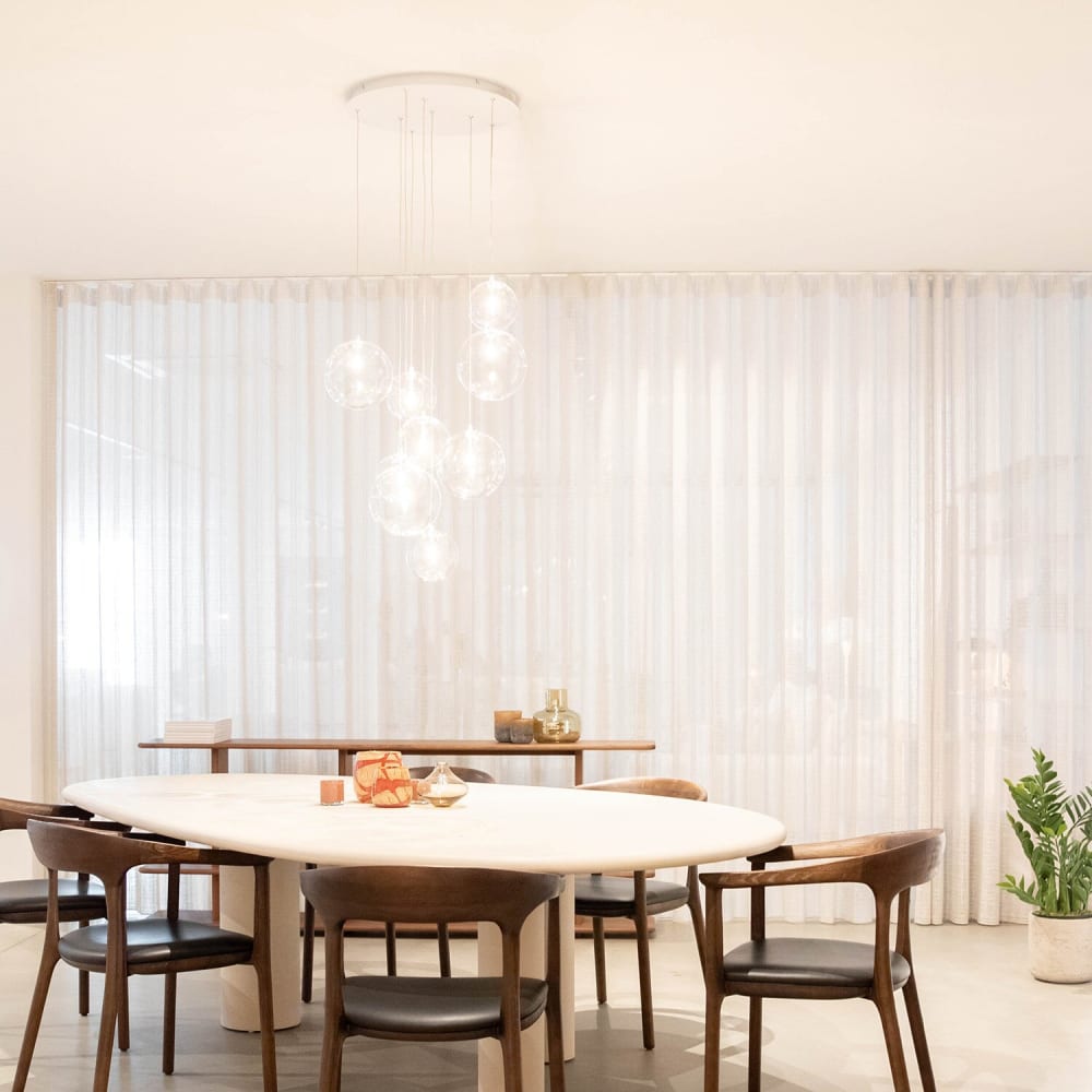Verre transparente de lampe suspendue et en hauteur blanc 180 cm — vue 4