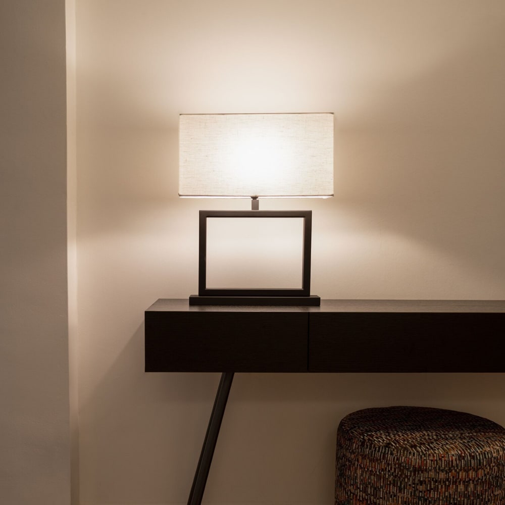 Lampe de table métal blanc - 40x15x51 — vue 3