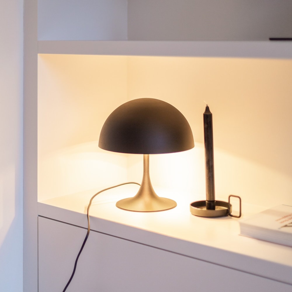 Lampe de table métal noir et or - 25x28 — vue 4