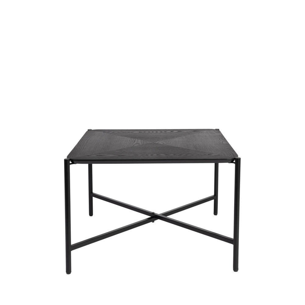 Table d'appoint carrée en bois et métal 40x40cm noir Table d'appoint carrée en bois et métal 40x40cm noir
