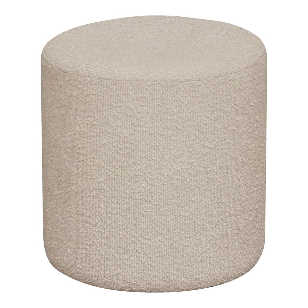 Pouf rond en tissu bouclette ø34cm - beige