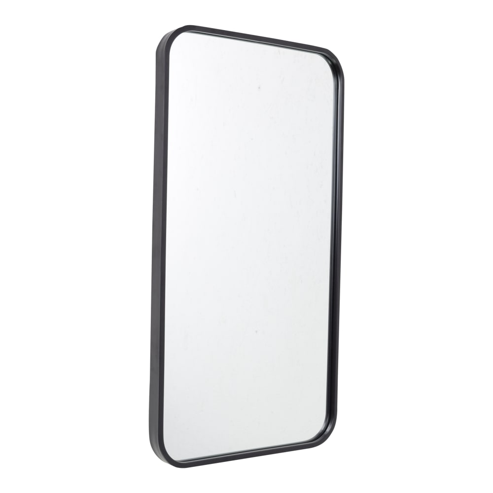 Fragix Wandspiegel aus Metall, 75x40x4 cm, Schwarz Schwarz Metall