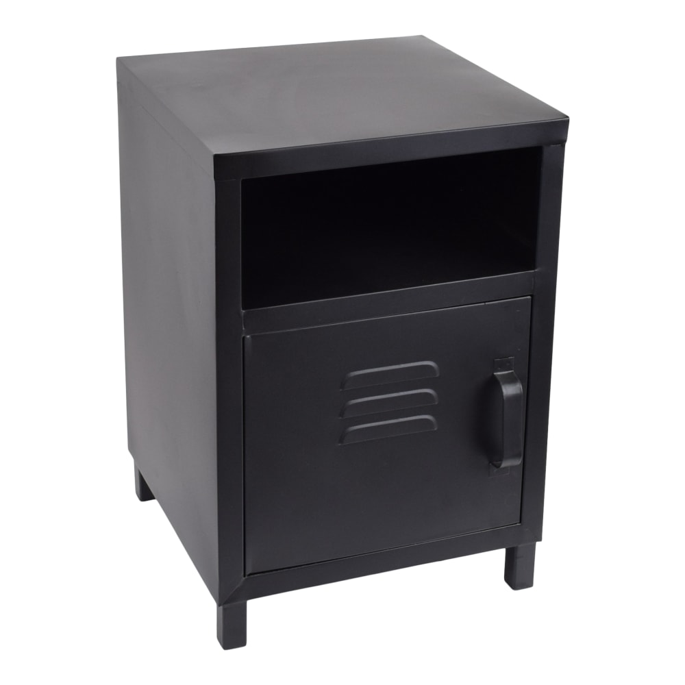 LOFT42 Nachttisch aus Metall, 51x35x35 cm, Schwarz Schwarz Metall
