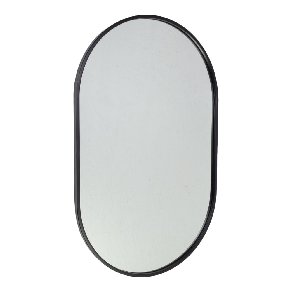 Fragix Spiegel aus Metall, 80x50x4 cm, Schwarz Schwarz Metall