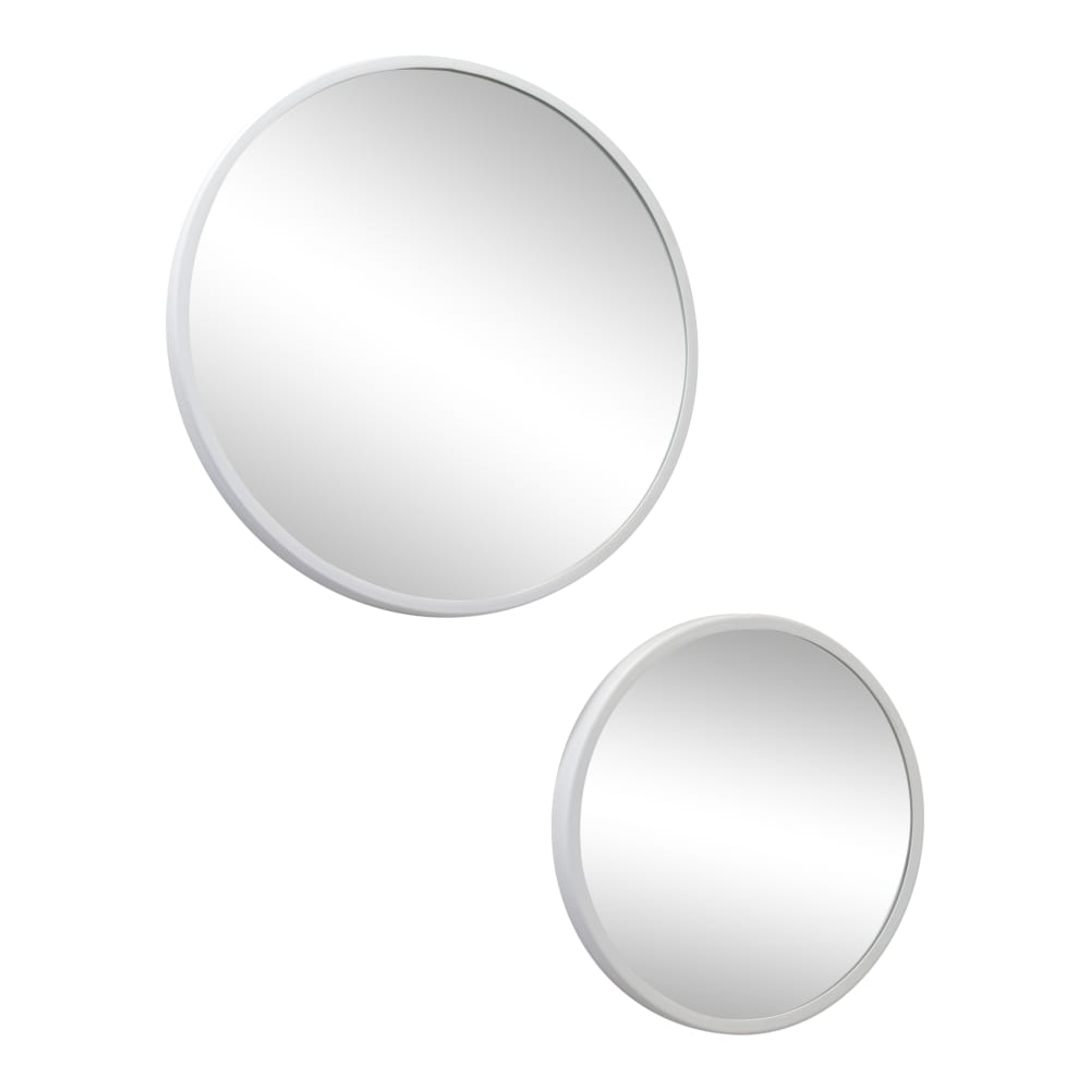 LOFT42 2er set Spiegel aus Metall, 45 + 35 cm, Weiß Weiß Metall