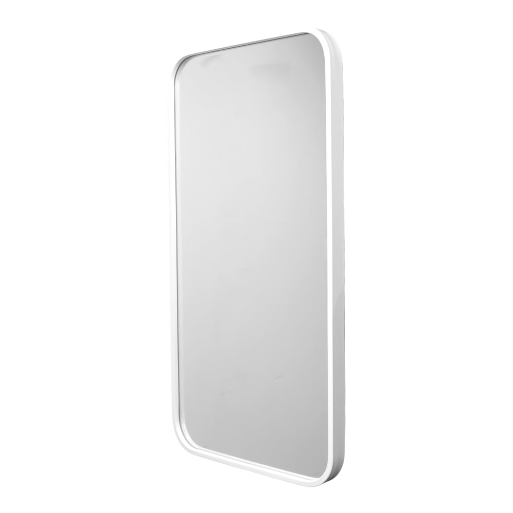 Fragix Wandspiegel aus Metall, 75x40x4 cm, Weiß Weiß Metall