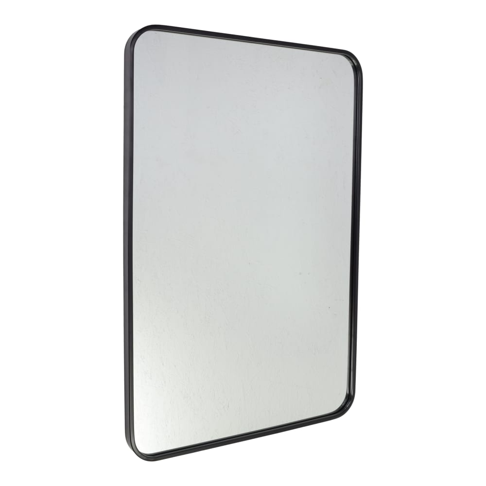 Fragix Spiegel aus Metall, 90x60x4 cm, Schwarz Schwarz Metall