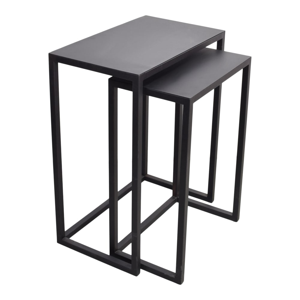 LOFT42 2er Set Beistelltische aus Metall, 64x51x31 cm, Schwarz Schwarz Metall