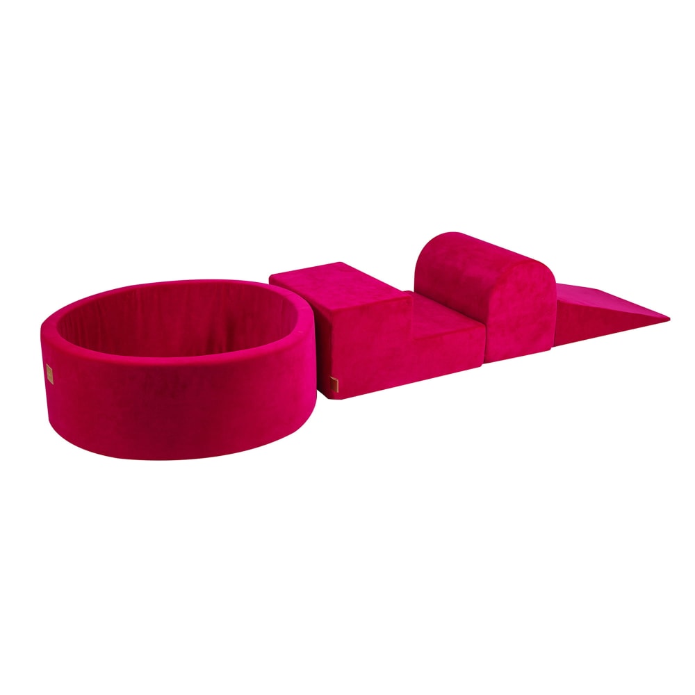 MeowBaby Schaumstoff Bausteine Kinder mit Bällebad - Softbausteine Baby ROSA PVC - POLYVINLYCHLORID Kinder
