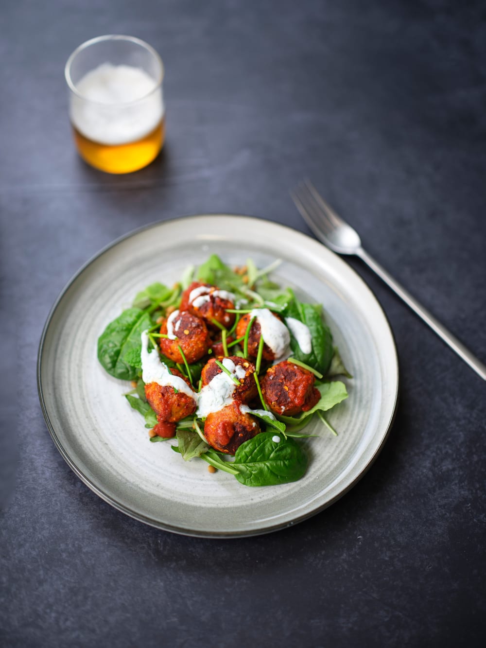 Lot de 6 Assiettes plates en Grès, gris, D27 cm - Maisons du Monde