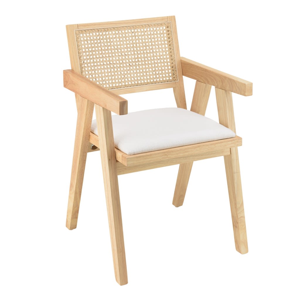 fauteuil bois d’hévéa - rotin