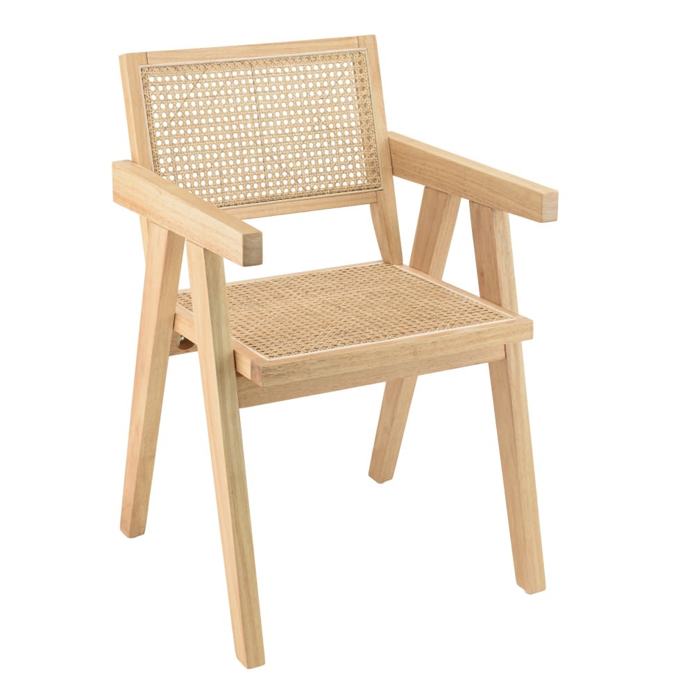 fauteuil en bois d’hévéa - rotin