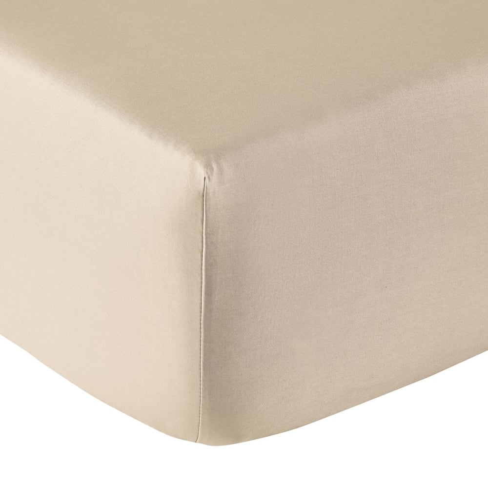 Drap housse coton grège 120x190 cm — vue 3