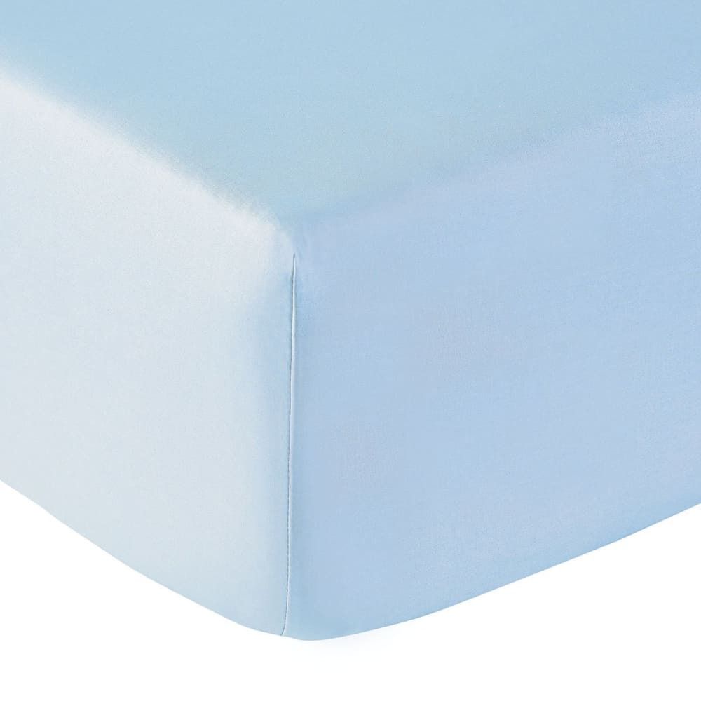 Drap housse coton azur 120x200 cm