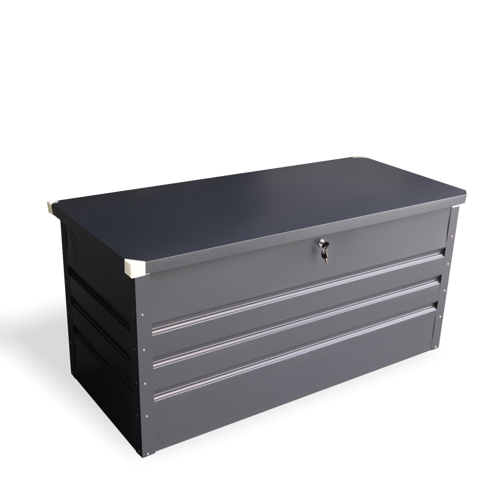 coffre de rangement gris