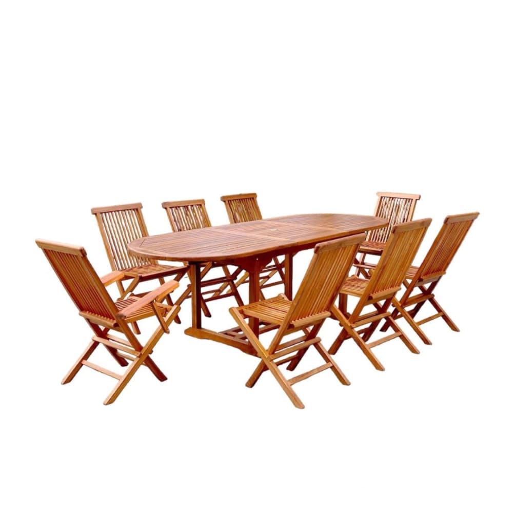 Table de jardin ovale - chaises