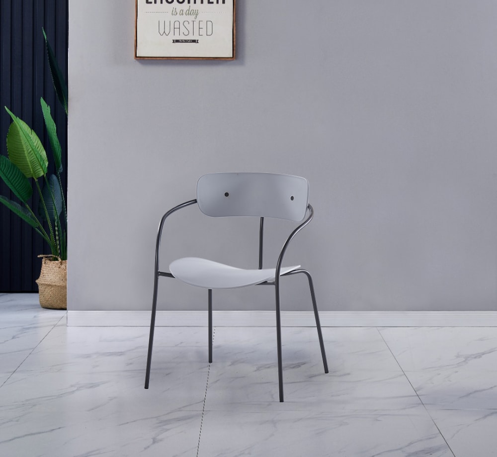 Concept Usine 4er-Set hellgraue Designerstühle style modern - Pvc - Polyvinlychlorid