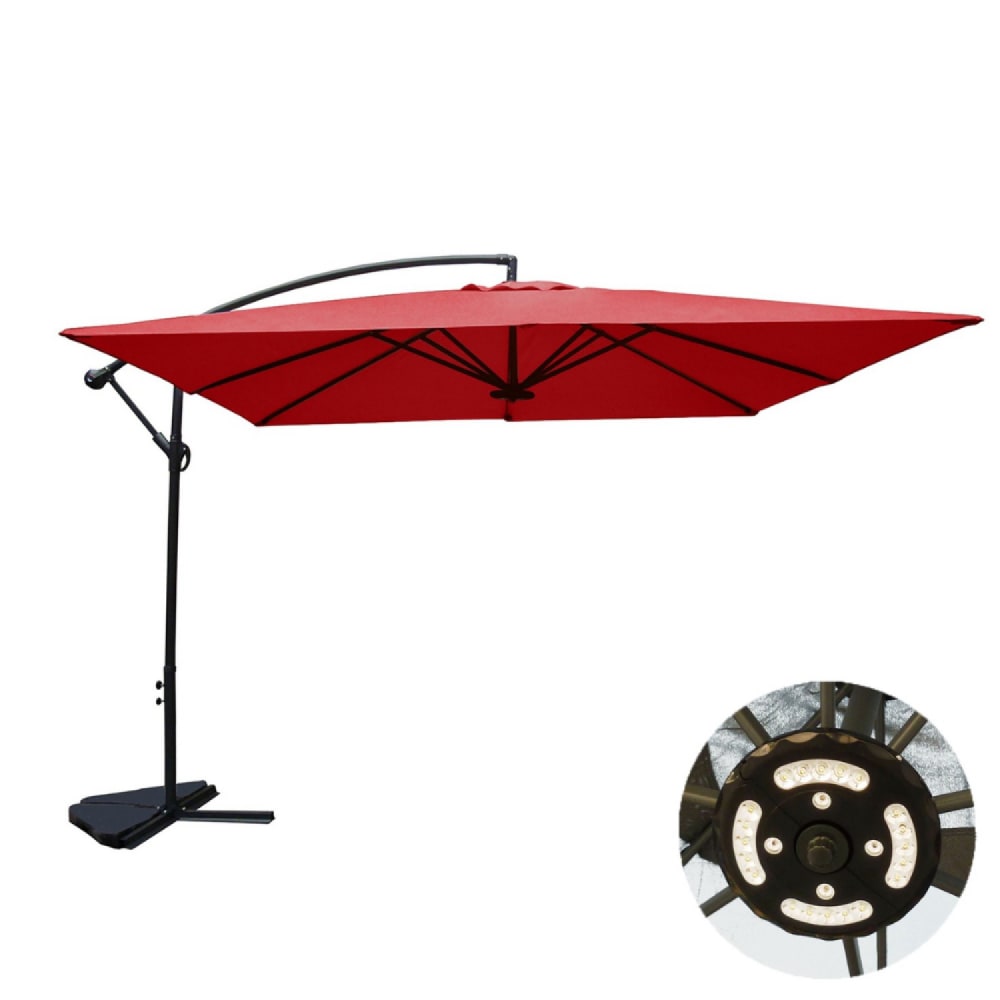 Solenzara à LED terracotta : Parasol à LED déporté 3x3m