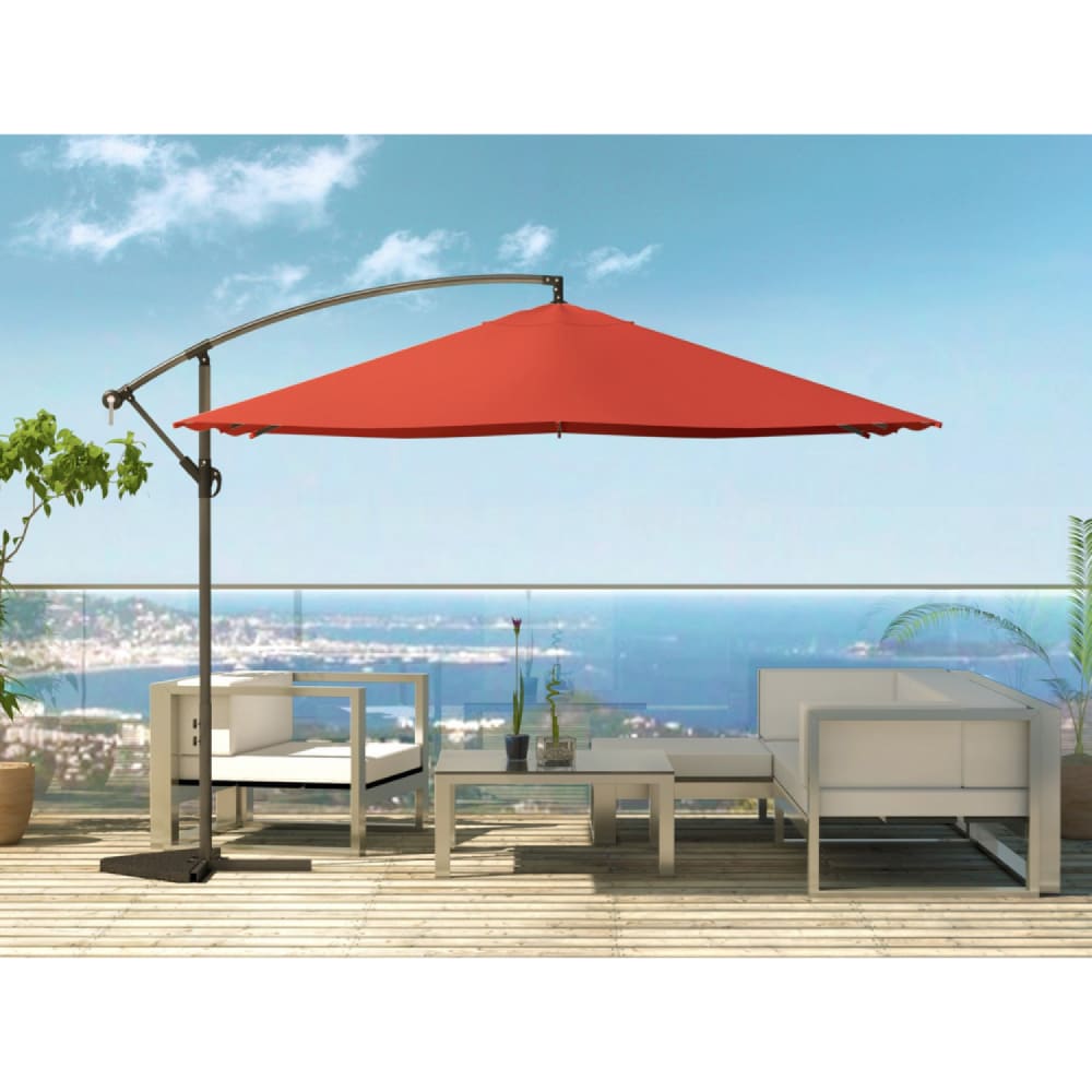 Concept Usine Sonnenschirm terrakotta versetzt quadratisch 3 x 3 m LED style modern orange Aluminium