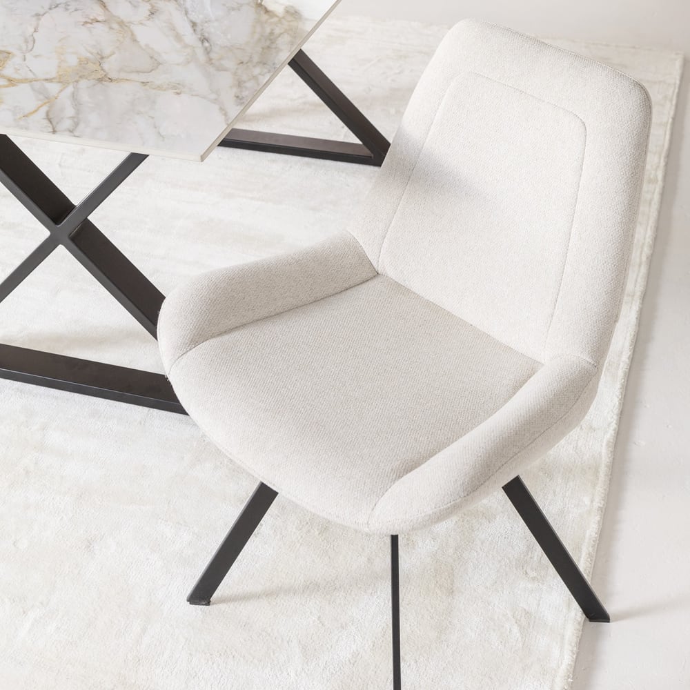Drehbarer Stuhl mit Stoffbezug, beige - Maisons Du Monde