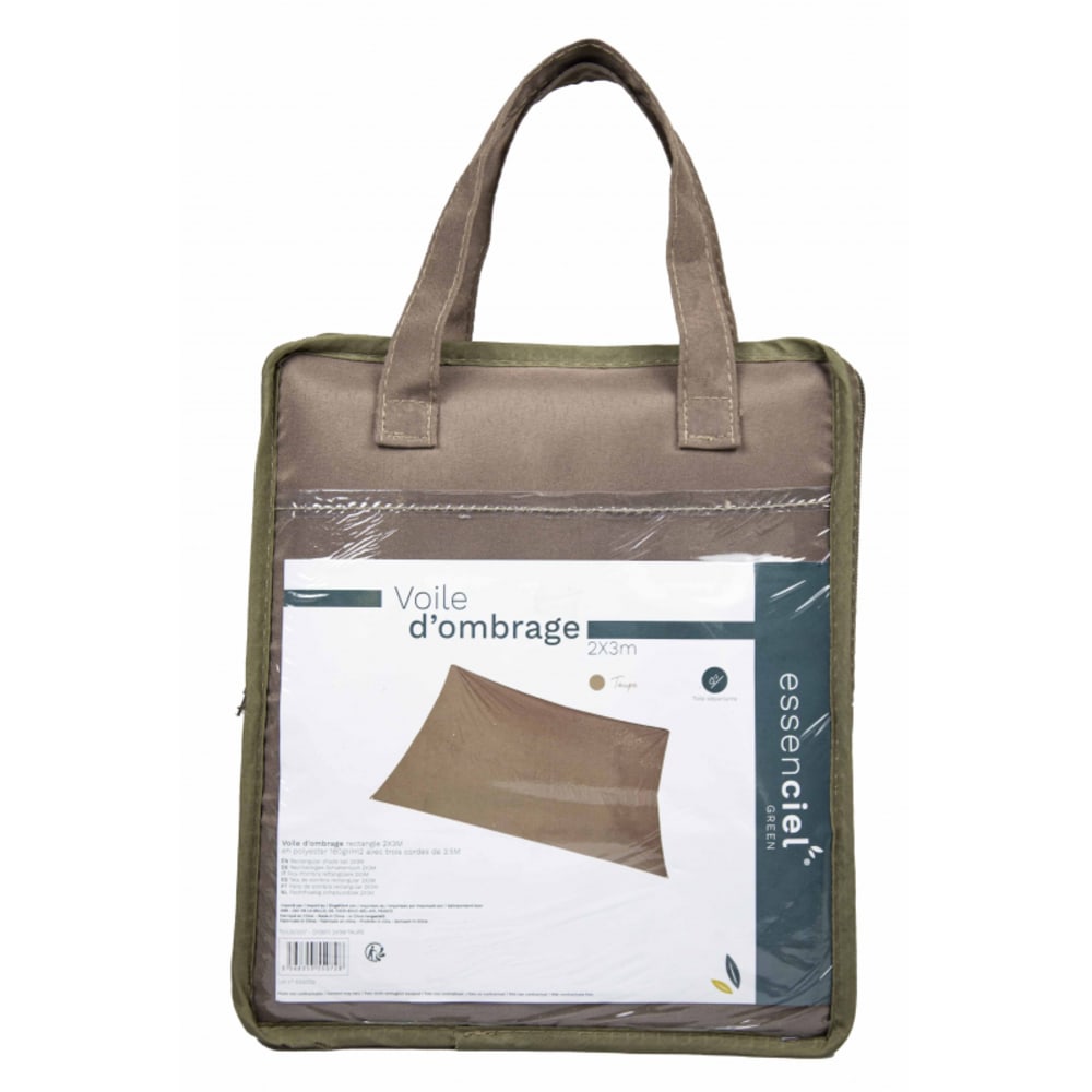 Essenciel Green Voile d'ombrage rectangle 2x3m Taupe Taupe Pes - Polyester